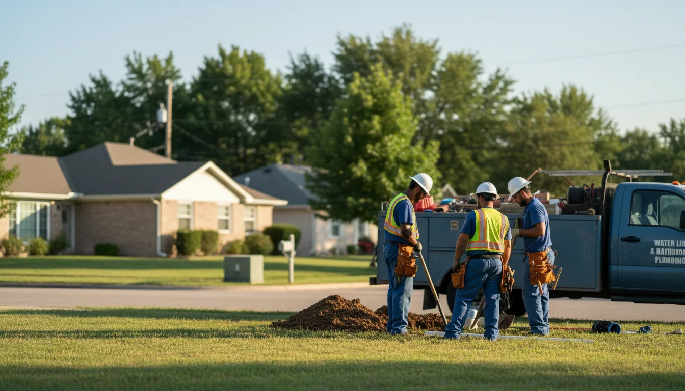 Residential water line and bathroom plumbing service in Peterson, IA
